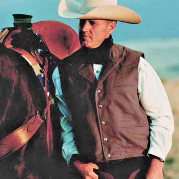 WYOMING TRADERS MENS CINNAMON BRONCO CANVAS VEST - Picture 3 of 8